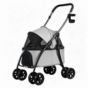 COMHOMA® Foldable Pet Stroller with Weather Cover, Storage Basket & Cup Holder for Small-Med Dogs & Cats CHPET