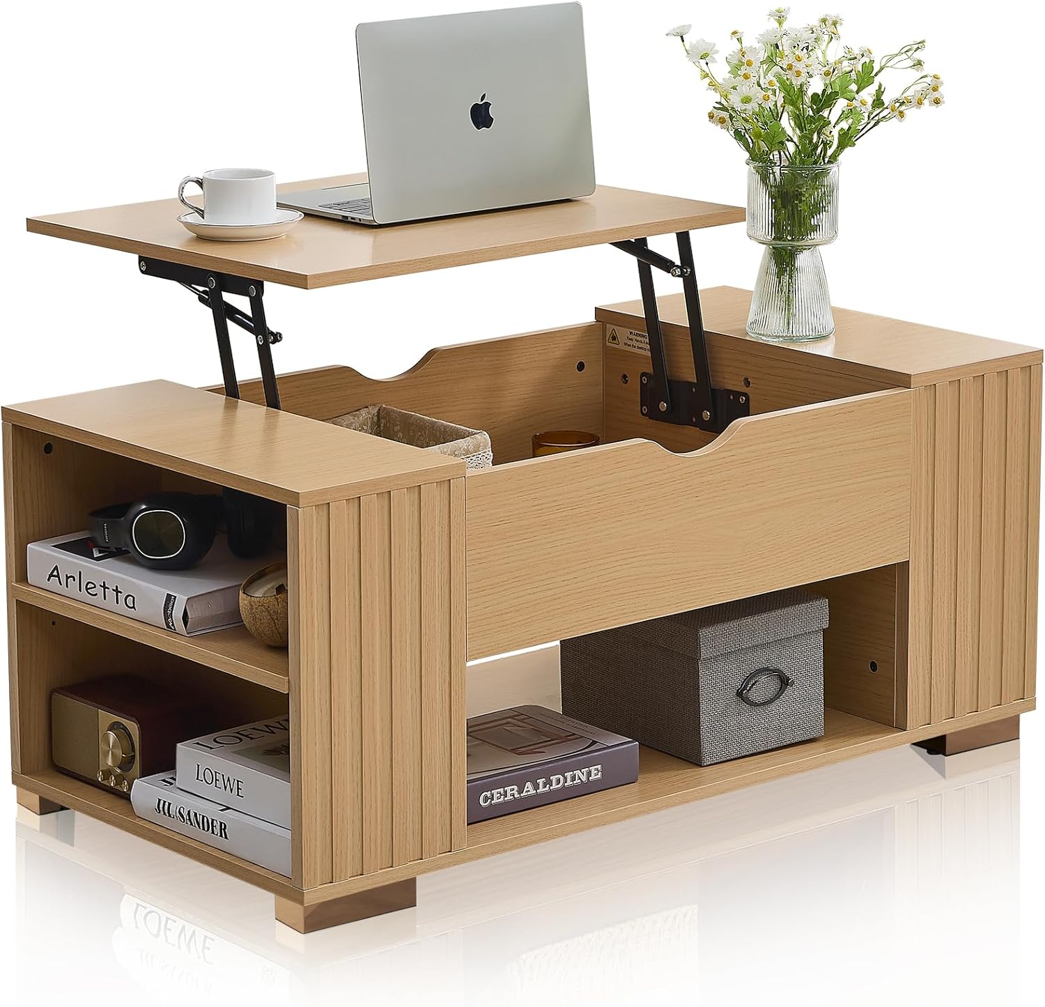 COMHOMA Coffee Table with Lifting Top & Hidden Storage