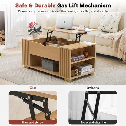 COMHOMA Coffee Table with Lifting Top & Hidden Storage