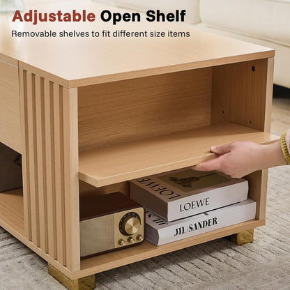 COMHOMA Coffee Table with Lifting Top & Hidden Storage