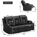 COMHOMA PU Massage Recliner with Swivel, Heat & Cup Holders H7134