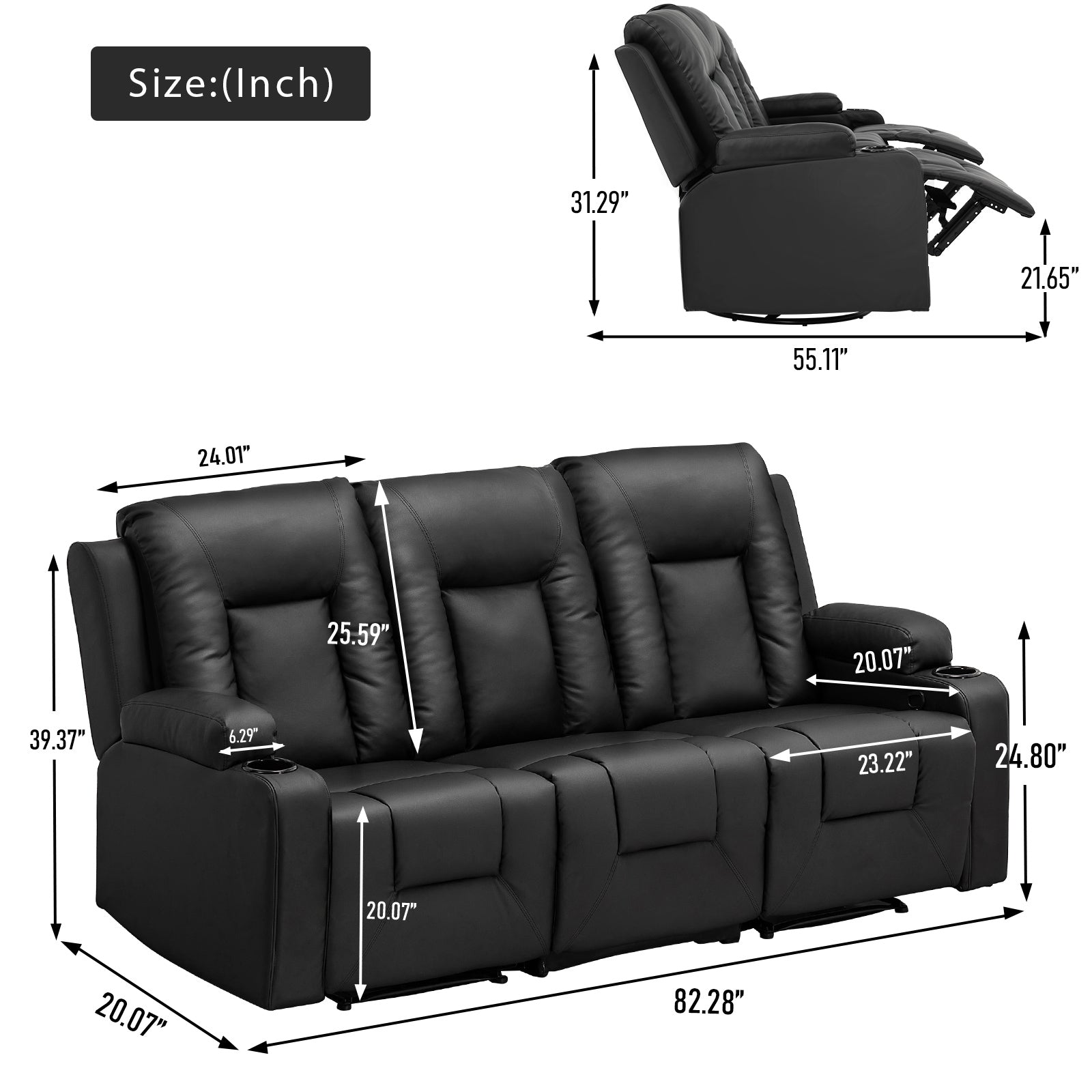 COMHOMA Massage Recliner Chair H7134