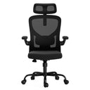 Ergonomic Office Chair, Home Office Desk Chair with Headrest, High Back Computer Chair with Armrests and Adjustable Lumbar Support for Home Office Study Room, Black
