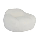 Giant Bean Bag Chair for Adults, Spacious Memory Foam Bean Bag Sofa with Armrests in Off White Teddy Fabric, Comfy Seating for Living Room or Bedroom
