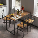 Five-piece set table and chair with backrest, industrial style, solid structure