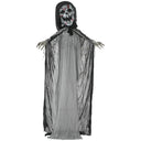 Outsunny 74' Life Size Outdoor Halloween Decorations Skeleton Witch, Animated Prop Animatronic Decor with Sound and Motion Activated, Light Up Eyes and Chest, Howling and Chain Sound