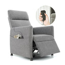 Power Recliner Chair for Adults - Modern Fabric Electric Recliner w/ Footrest, Padded Seat - Space-Saving Design for Living Room, Home Theater - Light Grey