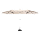 14.8 Ft Double Sided Outdoor Umbrella Rectangular Large with Crank ( khaki )