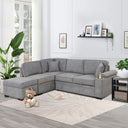 84.75' Sleeper Sofa Bed,2 in 1 Pull Out sofa bed L Shape Couch with Storage Ottoman for Living Room,Bedroom Couch and Small Apartment, Gray