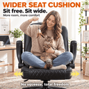 CloudRest Pro® Rocking Leather Office Chair with Back Support and Flip-up Armrests, for Short People Use