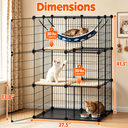 COMHOMA® 3/4/5 Tiers Cat Cage for Multiple Cats with Removable Tray & Hammock PET08