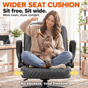 CloudRest Pro® Rocking Leather Office Chair with Back Support and Flip-up Armrests, for Short People Use