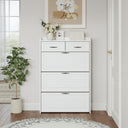 1250 White color shoe cabinet  with 3 doors 2 drawers,large space for storage