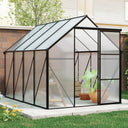 6x8 FT Polycarbonate Greenhouse for Outdoor Backyard, Black