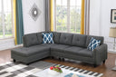 Cup - holder Console - Featured Corner Sofa in Charcoal - Dark Gray 2pc