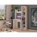 Desk, Five Shelves, Two Superior Shelves, White