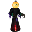 HOMCOM 7' Halloween Inflatable Outdoor Decoration Reaper Ghost Pumpkin, Blow Up LED Yard Decor for Garden, Lawn, Party, Holiday, Waterproof