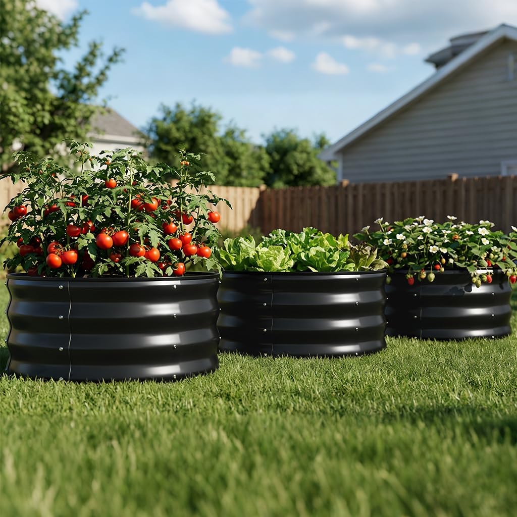 COMHOMA Metal Raised Garden Bed with Gloves Tools OT-GD02