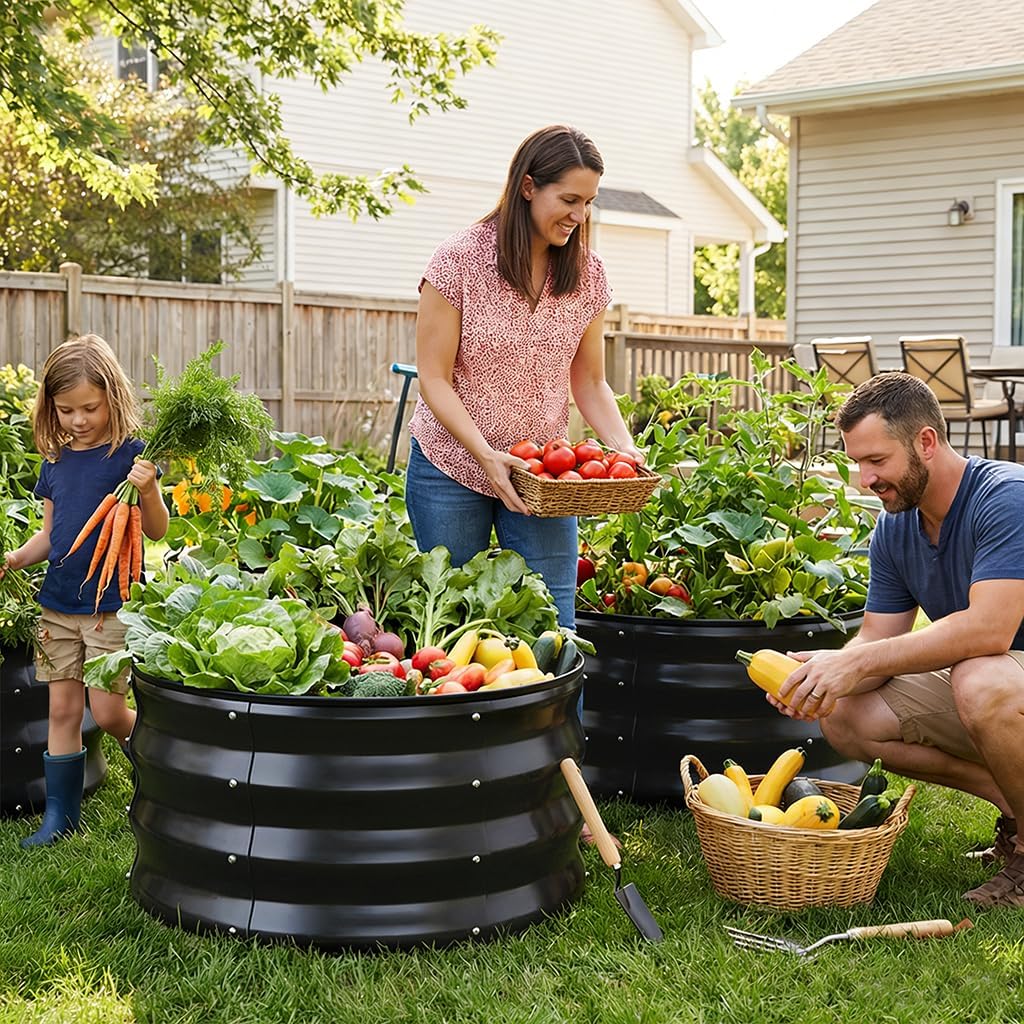 COMHOMA Metal Raised Garden Bed with Gloves Tools OT-GD02