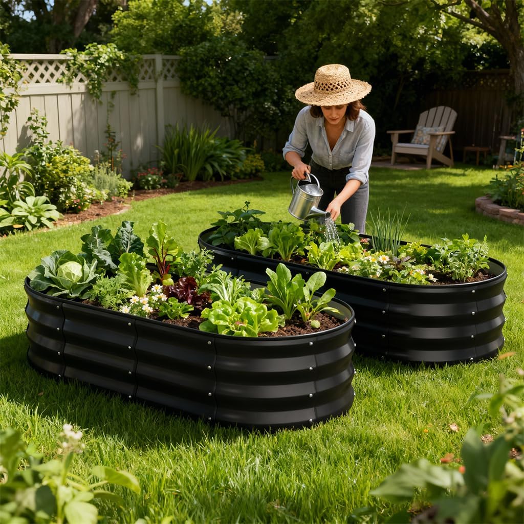 COMHOMA Metal Raised Garden Bed with Gloves Tools OT-GD02