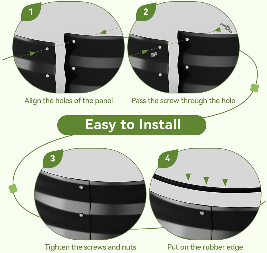 COMHOMA Metal Raised Garden Bed with Gloves Tools OT-GD02