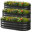 COMHOMA Metal Raised Garden Bed with Gloves Tools OT-GD02