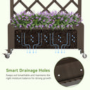 COMHOMA 2x1x4 FT Elevated Garden Bed with Trellis and Wheels for Climbing Plants, Wood, OT-GD01