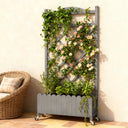 COMHOMA 2x1x4 FT Elevated Garden Bed with Trellis and Wheels for Climbing Plants, Wood, OT-GD01