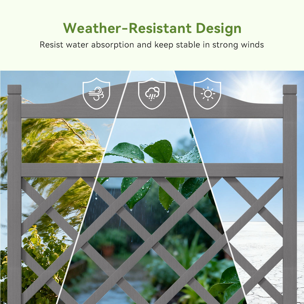 COMHOMA 2x1x4 FT Elevated Garden Bed with Trellis and Wheels for Climbing Plants, Wood, OT-GD01