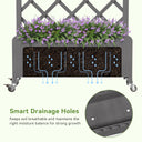 COMHOMA 2x1x4 FT Elevated Garden Bed with Trellis and Wheels for Climbing Plants, Wood, OT-GD01