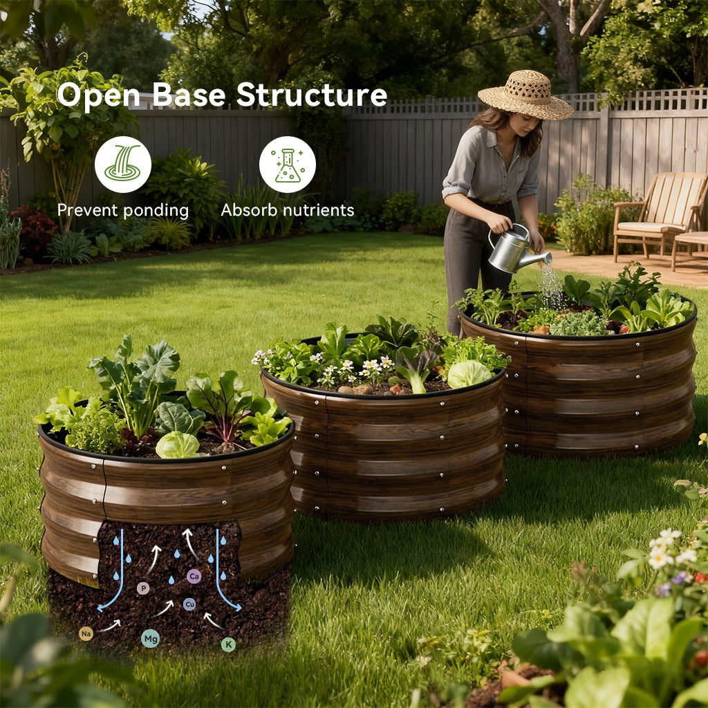 Metal Raised Garden Bed with Gloves Tools OT-GD02