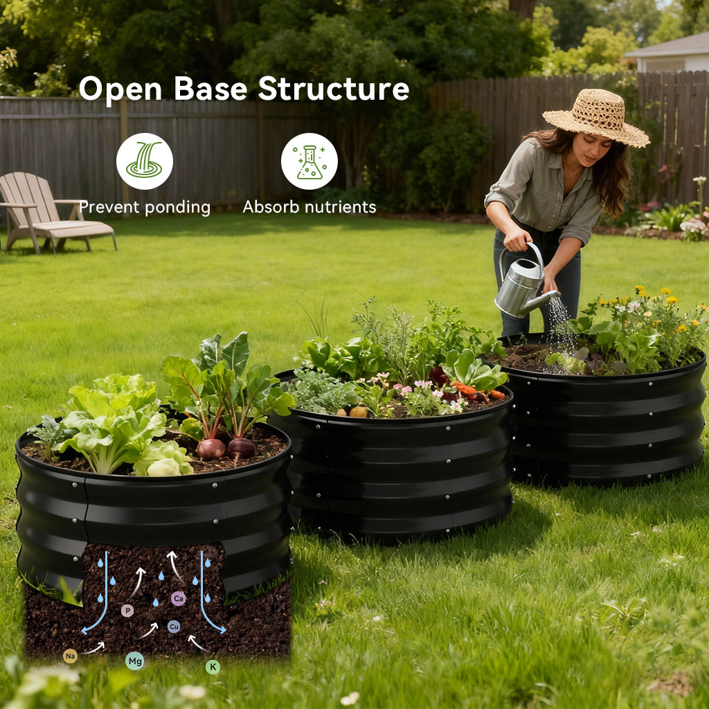 Metal Raised Garden Bed with Gloves Tools OT-GD02