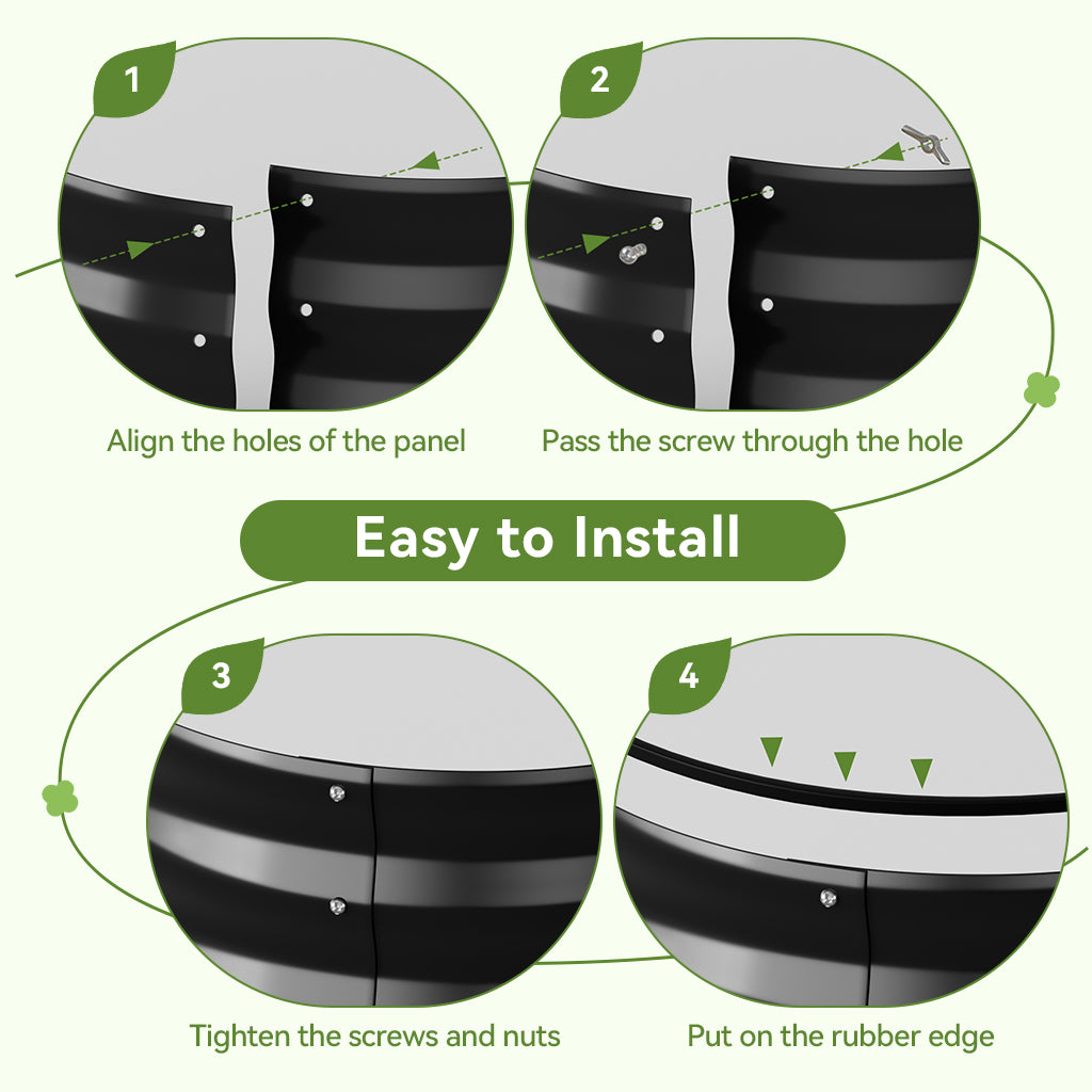 Metal Raised Garden Bed with Gloves Tools OT-GD02