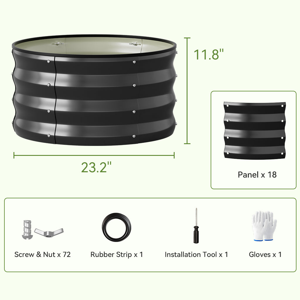 Metal Raised Garden Bed with Gloves Tools OT-GD02