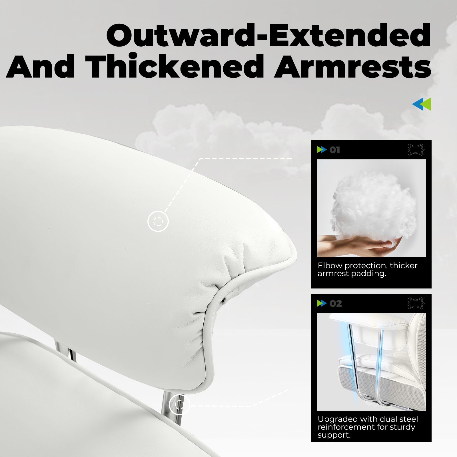 White chair with reclining comparison