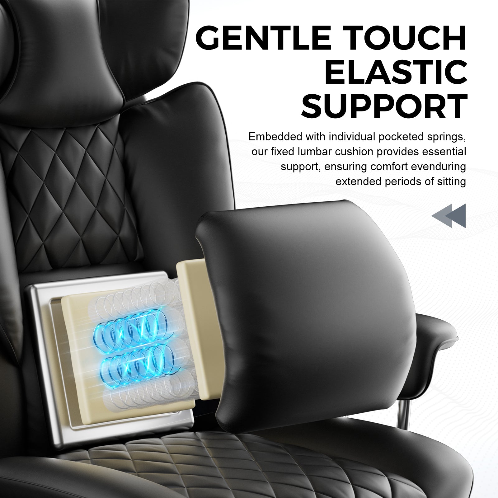 COMHOMA Upgraded Big and Tall Office Chair 400LBS with Pillow & Adjustable Armrest CH510/CH511