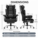 COMHOMA Upgraded Big and Tall Office Chair 400LBS with Pillow & Adjustable Armrest CH510/CH511