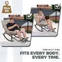 COMHOMA Outdoor Rocking Papasan Chair, Oversized Wicker Patio Rocker OT-CH03