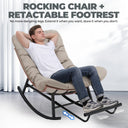 COMHOMA Outdoor Rocking Papasan Chair, Oversized Wicker Patio Rocker OT-CH03