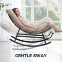 COMHOMA Outdoor Rocking Papasan Chair, Oversized Wicker Patio Rocker OT-CH03