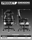 GTPLAYER Big and Tall Gaming Chair 350lbs with Footrest LR408