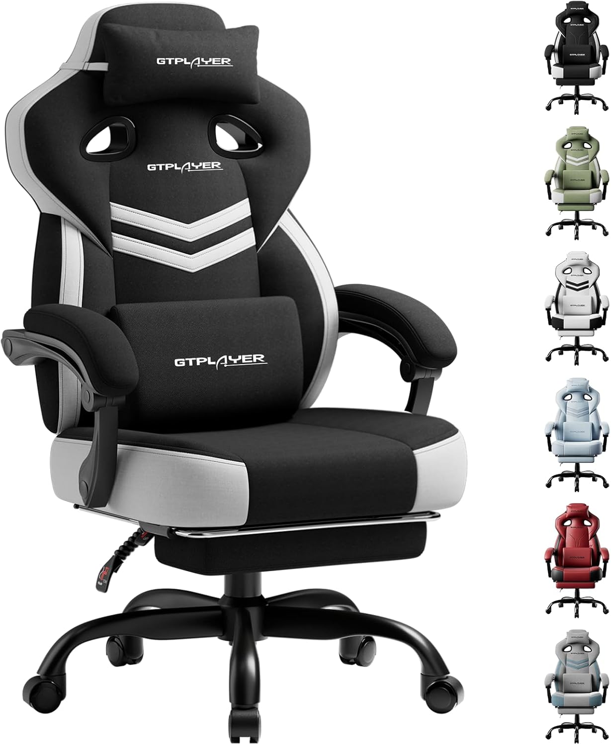 GTPLAYER Big and Tall Gaming Chair 350lbs with Footrest LR408