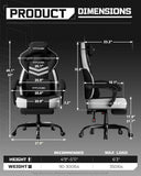 GTPLAYER Big and Tall Gaming Chair 350lbs with Footrest LR408