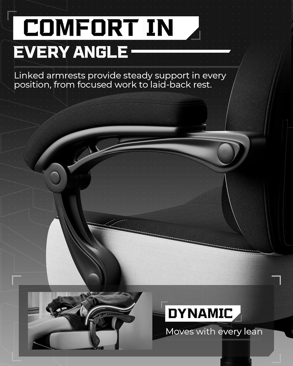 GTPLAYER Big and Tall Gaming Chair 350lbs with Footrest LR408