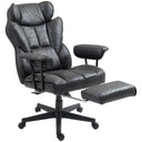 COMHOMA Massage & Heat Office Chair with Lumbar Support, Linen Fabric CH01