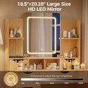 Modern Wooden Vanity Desk with Mirror and Lights B2004-LUCKLIFE