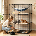 COMHOMA® 3/4/5 Tiers Cat Cage for Multiple Cats with Removable Tray & Hammock PET08
