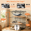 COMHOMA® 3/4/5 Tiers Cat Cage for Multiple Cats with Removable Tray & Hammock PET08