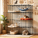 COMHOMA® 3/4/5 Tiers Cat Cage for Multiple Cats with Removable Tray & Hammock PET08