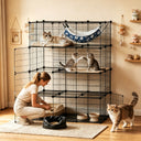 COMHOMA® 3/4/5 Tiers Cat Cage for Multiple Cats with Removable Tray & Hammock PET08